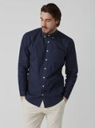 Frank + Oak Garment-dyed Lightweight Oxford Shirt In Black Iris