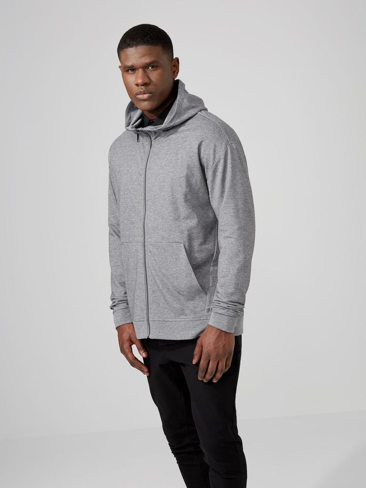 Frank + Oak Sc Drirelease&reg; French Terry Hoodie In Grey Melange
