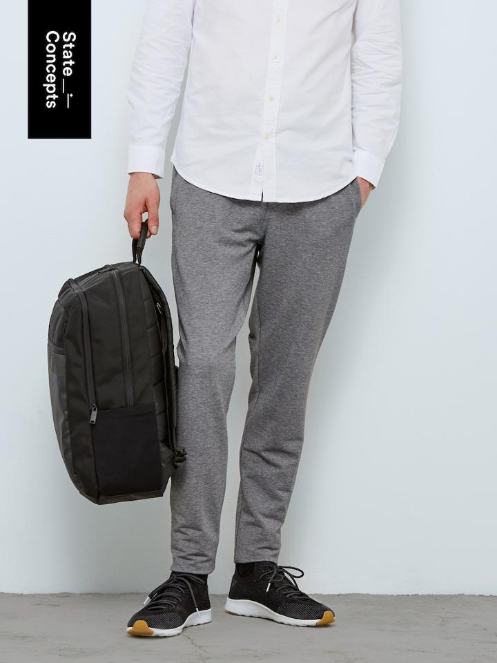Frank + Oak State Concepts Drirelease French Terry Jogger In Grey Melange