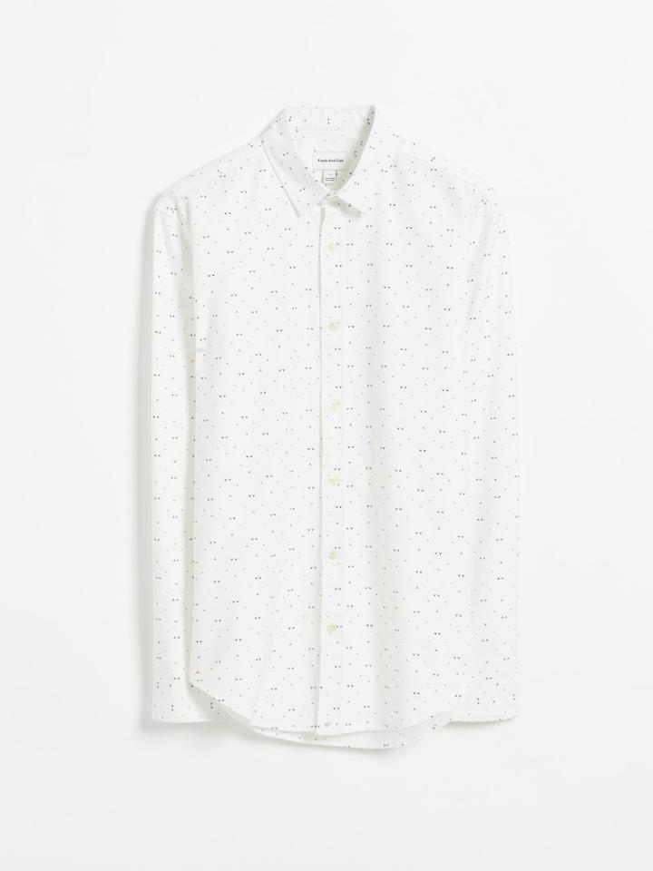 Frank + Oak Graph Doodle-print Oxford Shirt - White