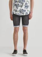 Frank + Oak French Terry Denim Shorts In Washed Black Denim