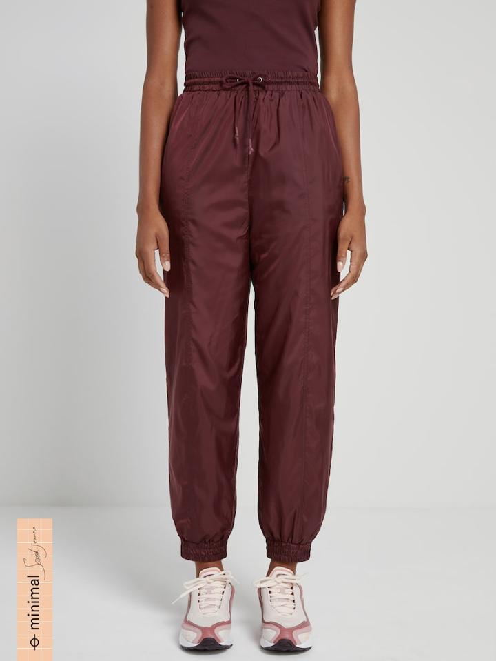 Frank + Oak La Coupe: Baggy High-waisted Track Pants In Maroon