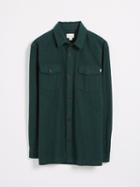 Frank + Oak Vintage Flannel Overshirt In Green Gables