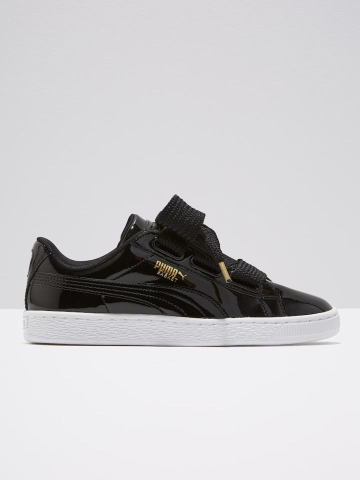 Frank + Oak Puma Basket Heart Patent Sneaker In Black