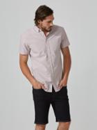 Frank + Oak The Jasper Oxford Short-sleeve Shirt In Marled Light Pink