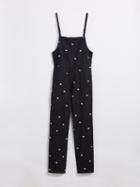 Frank + Oak Mickey Mouse All Over Embroidered Denim Jumpsuit - Navy