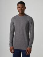 Frank + Oak Sc Drirelease Linen-blend Long-sleeve T-shirt In Grey Melange