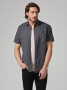 Frank + Oak Supersoft Tencel-cotton Fluid Short-sleeve Shirt In Washed Black