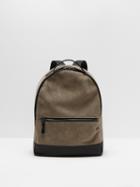 Frank + Oak The Boulevard Leather & Suede Backpack In Sand