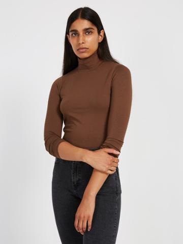 Frank + Oak Cotton-modal Mockneck Sweater - Carafe