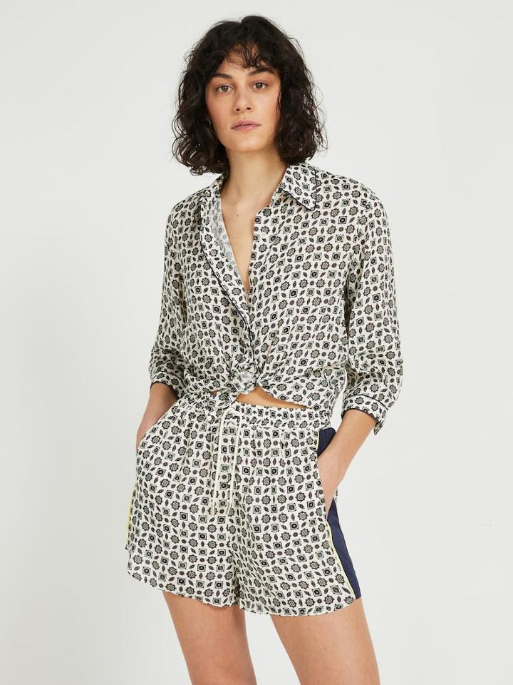 Frank + Oak Atelier Collection: Viscose-silk Blouse In White