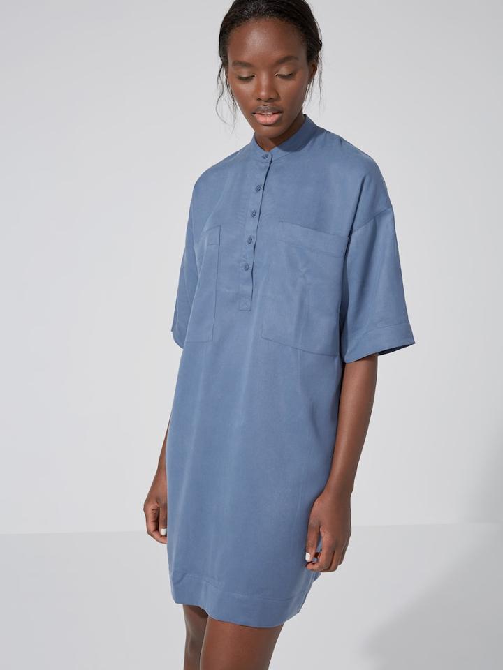 Frank + Oak The Patch Tencel Shirtdress In Vintage Indigo
