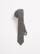 Frank + Oak Glencheck Wool Slim Tie - Brown/orange