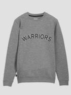 Frank + Oak Golden State Warriors Ottoman-knit Crewneck In Grey