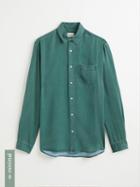 Frank + Oak Tencel Lyocell Eco-dye Shirt In Green
