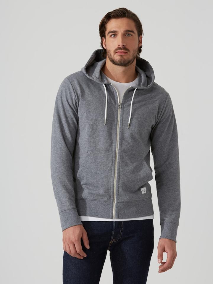 Frank + Oak French Terry Zip Hoodie In Graystone