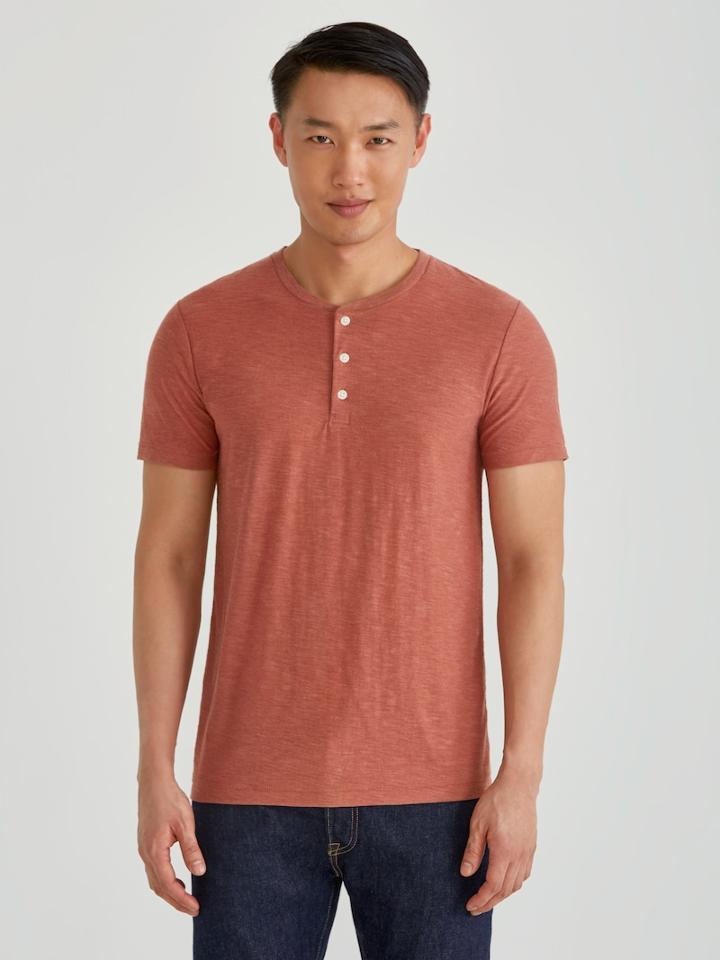 Frank + Oak Loose Fit Reverse Slub Crewneck Tee In Rustic Brown