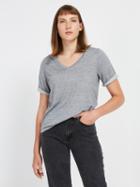 Frank + Oak Fluid V-neck Tee In Washed Mixed Grey