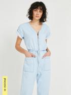 Frank + Oak Atelier: Collection: Good Cotton Denim Jumpsuit In Bleached Blue