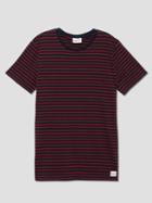 Frank + Oak Striped Cotton T-shirt In Sapphire And Russet