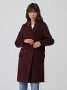 Frank + Oak Double-breasted Cocoon Coat In Deep Plum