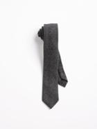 Frank + Oak Harringbone Wool Slim Tie - Black