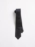 Frank + Oak Silk Geo Dandy Print Slim Tie - Navy