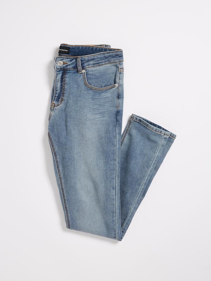 Frank + Oak The Tyler Skinny French Terry In Classic Indigo Denim