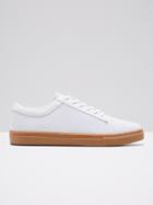 Frank + Oak Perforated Leather Low-top Sneaker In Bright White