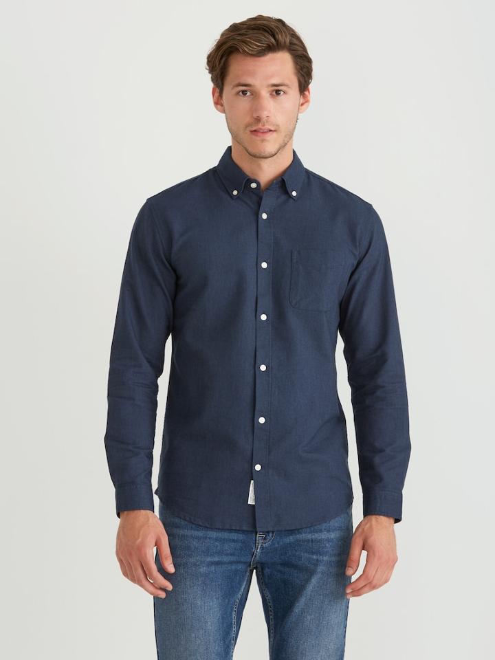 Frank + Oak The Jasper Oxford Shirt In Navy