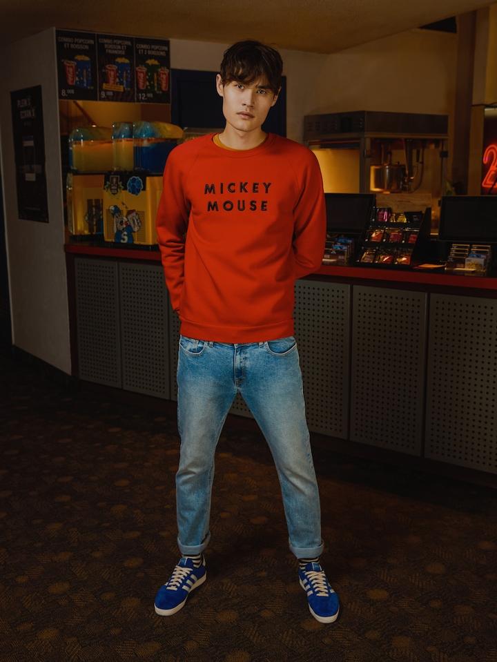 Frank + Oak Mickey Mouse Cotton-blend Crewneck - Red