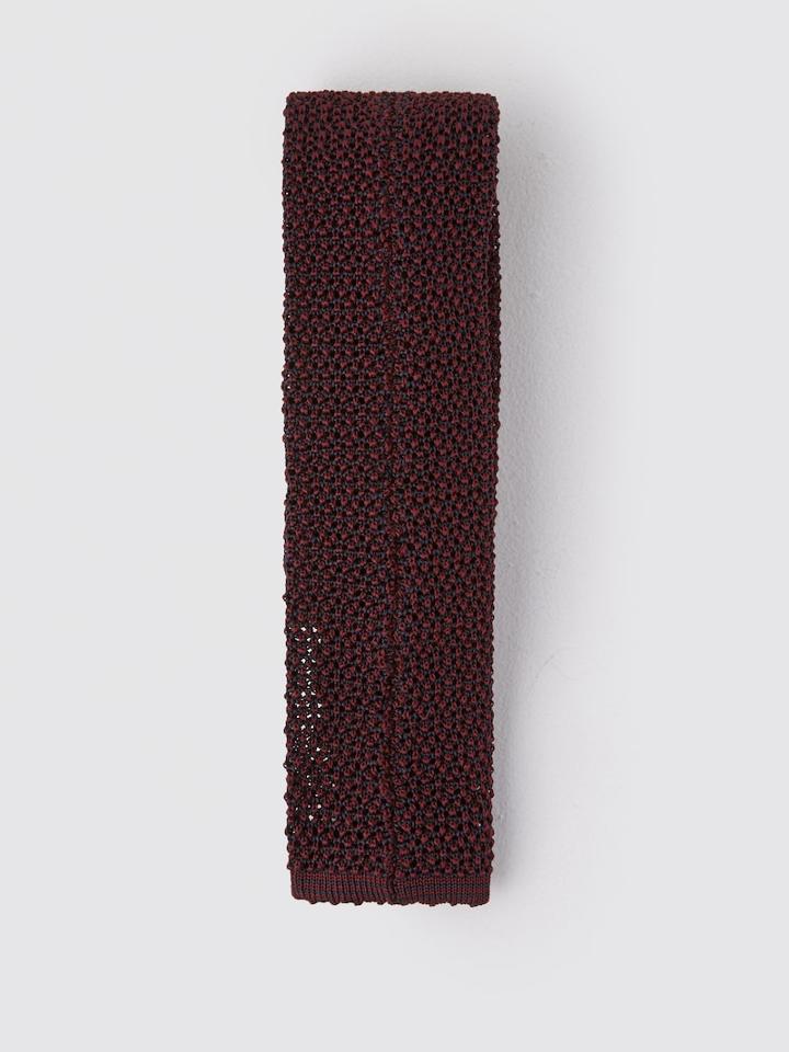 Frank + Oak Italian Silk Knitted Tie - Burgundy