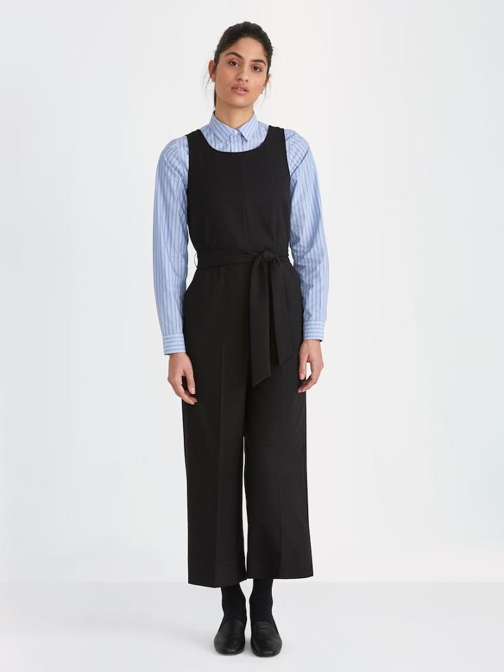 Frank + Oak Straight-leg Gabardine Jumpsuit In True Black