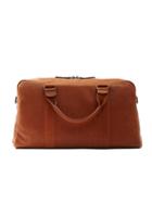 Frank + Oak Leather Weekender In Brown