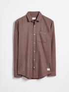 Frank + Oak Marled Flannel Shirt In Mixed Brown