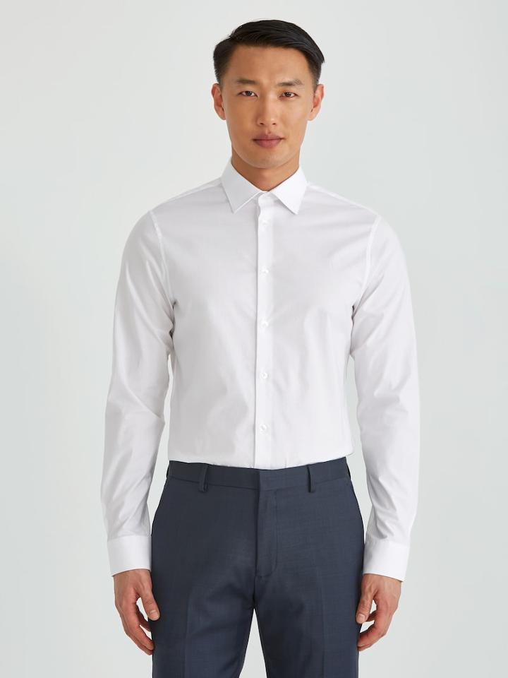 Frank + Oak The Laurier Extra-slim Stretch Dress Shirt In White