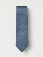 Frank + Oak Grosgrain Silk Tie In Steel Blue