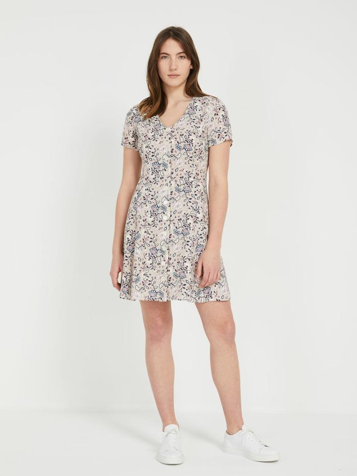 Frank + Oak Flutter Sleeve Printed Dress - Dusty Pink