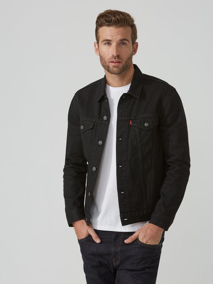 Frank + Oak Levi's Trucker Jacket In Black