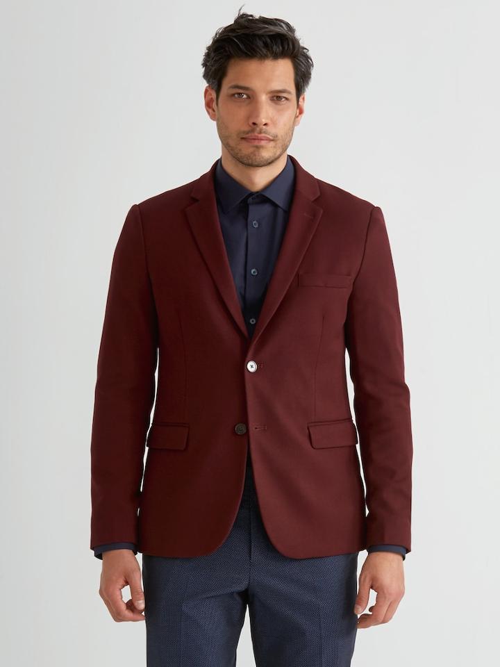 Frank + Oak Light Piqu Sport Coat In Burgundy