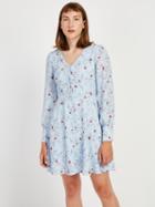 Frank + Oak Floral Printed V-neck Workwear Dress In Steel Blue