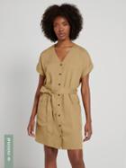 Frank + Oak Tencel Lyocell Button Front Dress In Khaki