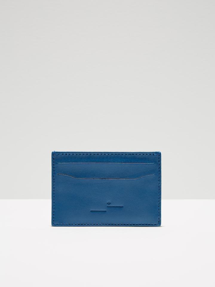 Frank + Oak Leather Card Holder In Blue