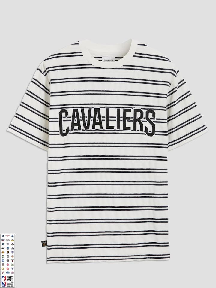 Frank + Oak Cleveland Cavaliers Striped Velvet T-shirt In Navy