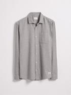 Frank + Oak Marled Flannel Shirt In Grey Melange