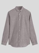 Frank + Oak Long Sleeve Linen Blend Shirt In Chocolate Chip