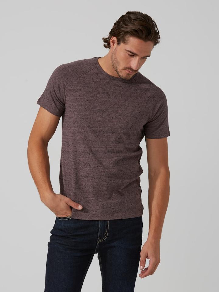 Frank + Oak Raglan Crewneck T-shirt In Rose Heather