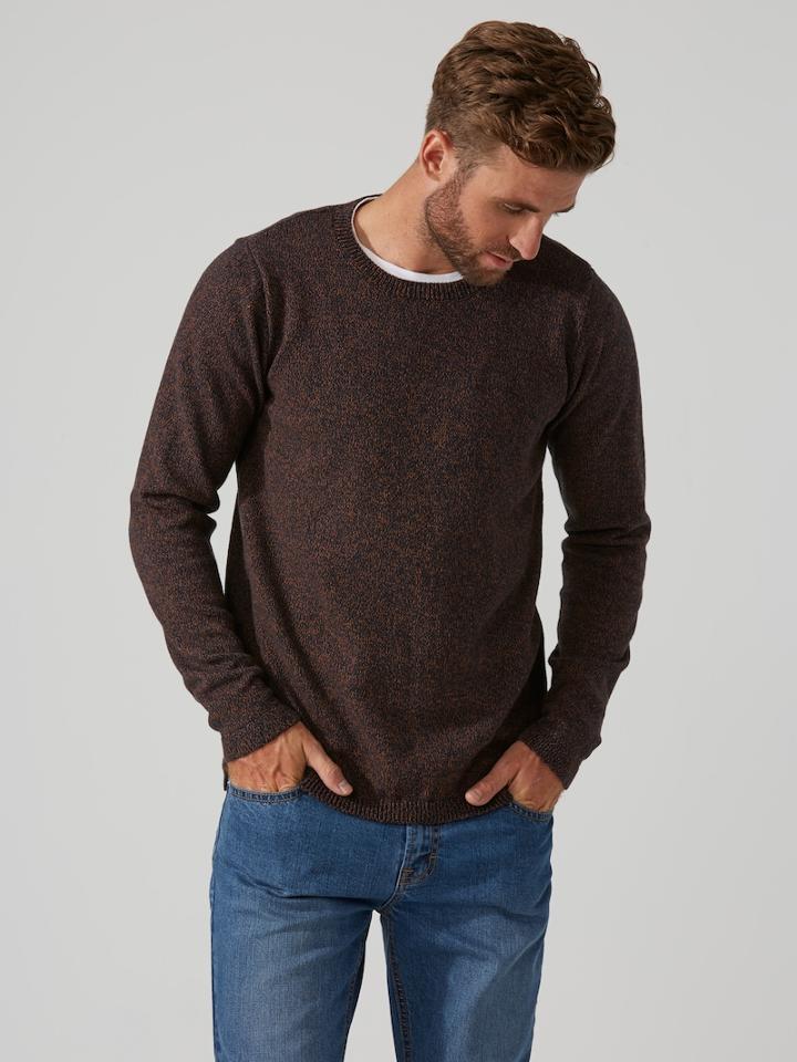 Frank + Oak Twisted Yarn Crewneck Sweater In Dark Sapphire