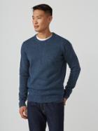 Frank + Oak Wool-blend Donegal Sweater In Navy
