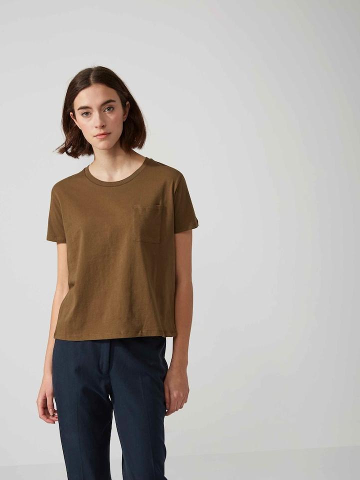 Frank + Oak Classic Tee Solid In Military Green